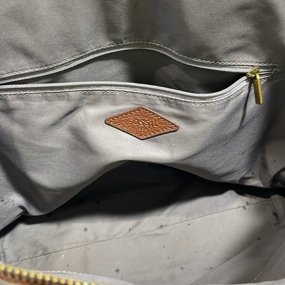 Fossil Felicity Satchel Tote Bordeaux Leather Bag Purse Double Shoulder Strap - Picture 14 of 16